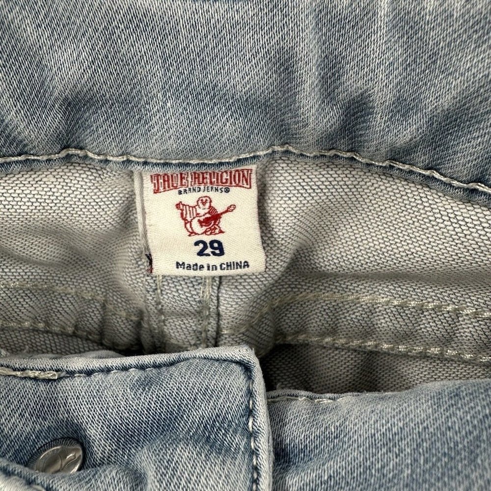 True Religion Curvy Skinny Studded Capri Blue Denim Jean Size 29 - Picture 5 of 5